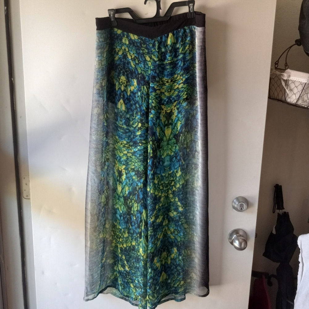 Bisou Bisou Blue and Green Resort Bottom Coverup Pants